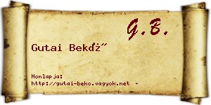 Gutai Bekő névjegykártya
